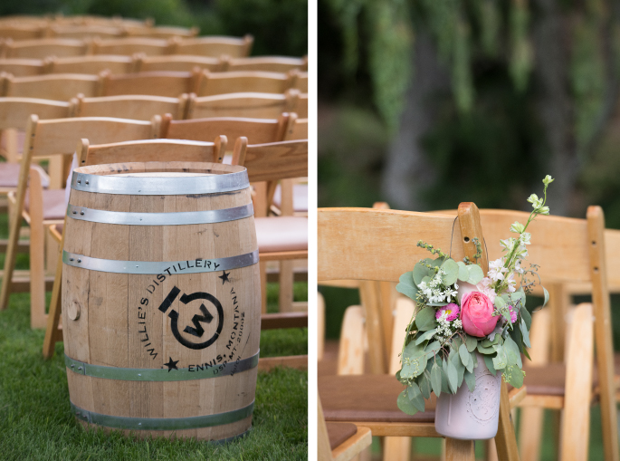 Distillery Barrel / Aisle Flowers / Jessie Moore Photography / Flowers: Melinda Anderson