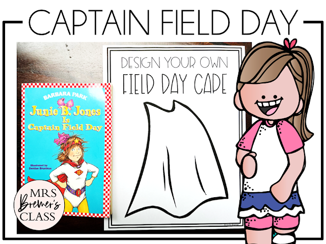 Junie B Jones is Captain Field Day novel study book activities unit with companion printables, reading comprehension worksheets, and literacy lesson ideas for First Grade and Second Grade