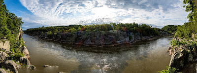 Panoramic view of Mather Gorge on the Potomac River in Great Falls Park