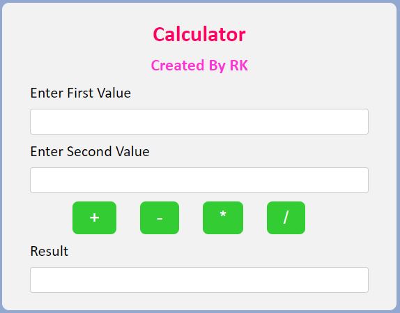 Simple Calculator in HTML