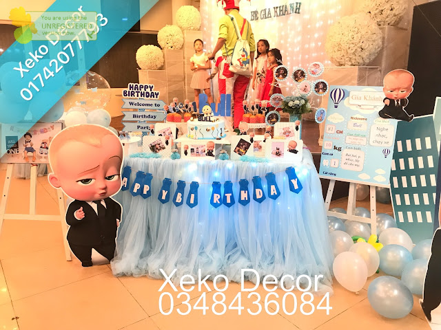 trang trí thôi nôi chủ đề boss baby