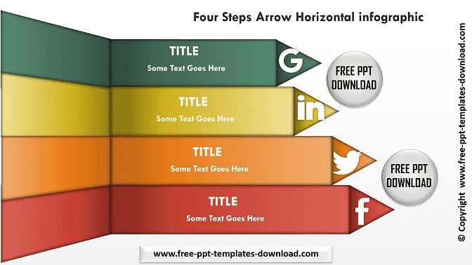 Four Steps Arrow Horizontal Info Graphic Template Download