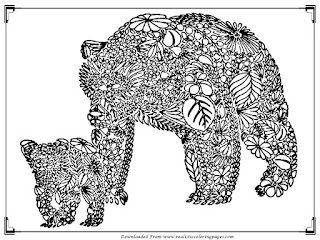 bear coloring pages for adult