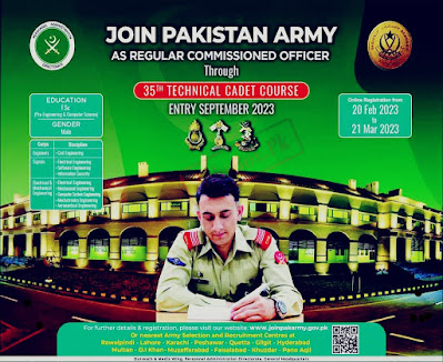 Join Pakistan Army as Commissioned Officer Jobs 2023 | TCC 35