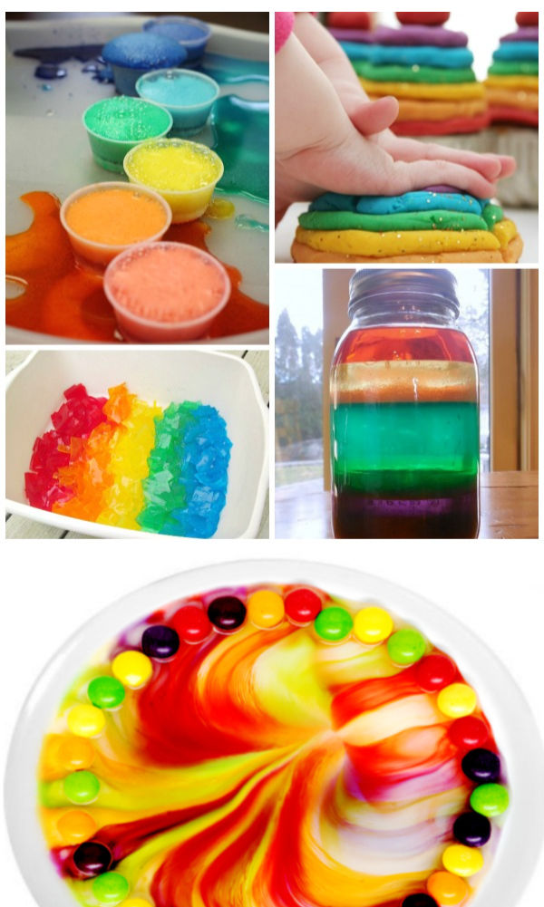 25+ fun & creative ways for kids to make a rainbow.  Crafts, science experiments, recipes, and more! #rainbowartforkids #rainbowactivitiespreschool #rainbowcrafts #rainbowexperimentsforkids #growingajeweledrose #activitiesforkids 