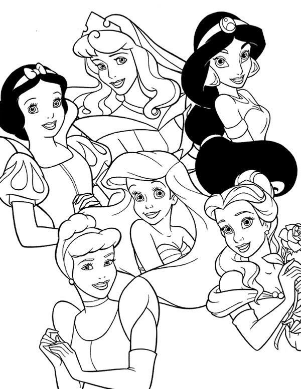Disney Princess Coloring Page Disney Princesses Coloring Pages