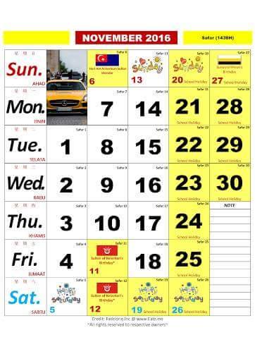 Kalendar Umum 2016