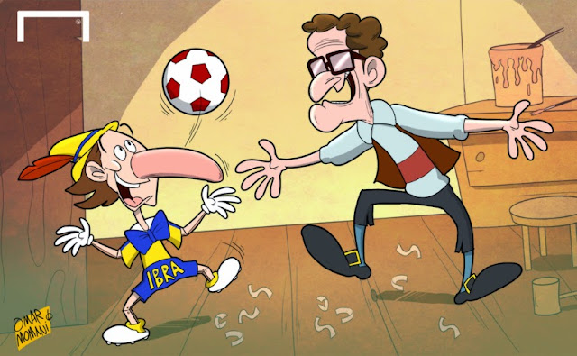 Capello Ibrahimovic pinocchio cartoon