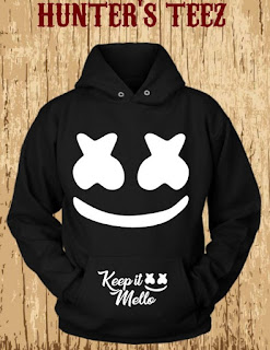 DJ Marshmellow Face ,Keep it mellow printed on a Black Hoodie