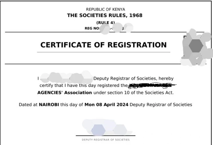 REGISTRATION OF SOCIETIES AND ASSOCIATIONS IN KENYA