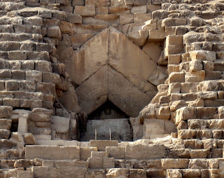 The main entrance to the pyramid of Cheops Khufu