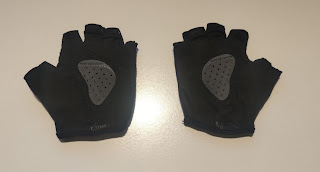 The palm side of the glove with the padding in the center