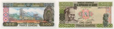 Guinea: Billete de 500 francos guineanos de 1985