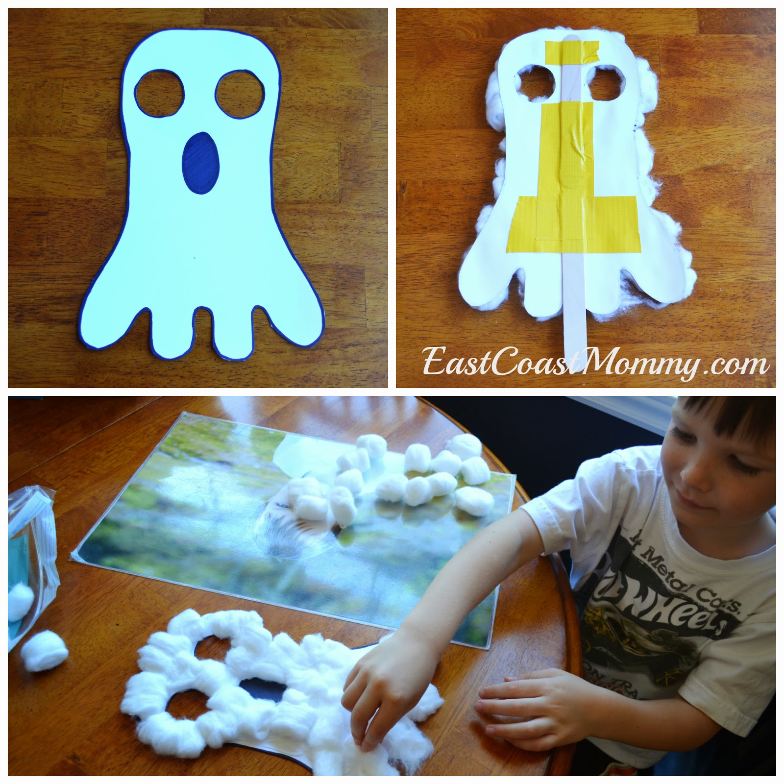 East Coast Mommy Ghost Mask  Preschool  Craft  with free 