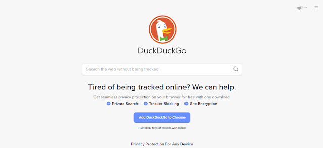 محرك البحث DuckDuckGo.