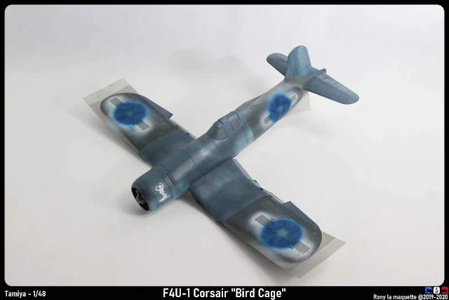 Réalisation des cocardes américaines du F4U-1 Corsair de Tamiya au 1/48.