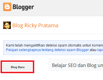 cara buat blog baru di blogspot