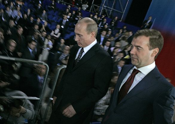 Prime Minister Vladimir Putin and President Dmitry Medvedev