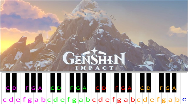 Fragile Fantasy (Genshin Impact Dragonspine) Piano / Keyboard Easy Letter Notes for Beginners