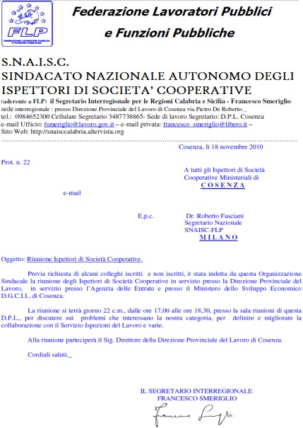 Lettera a telecom per disservizi