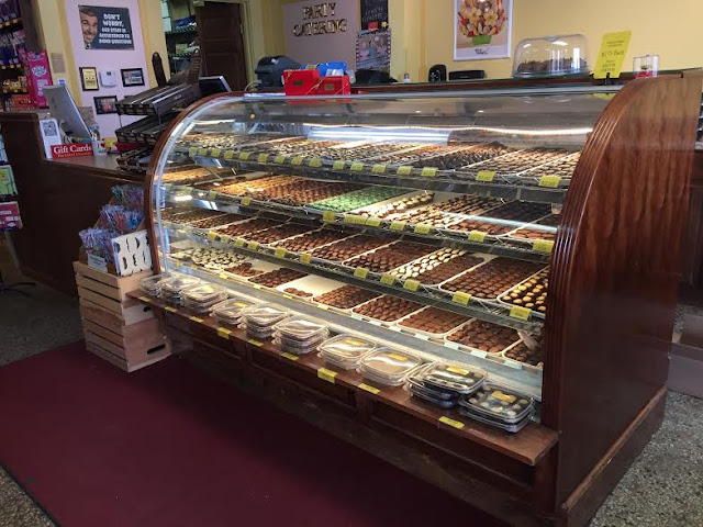 Chocolate counter at Maumee Valley Chocolate and Candy in Ohio