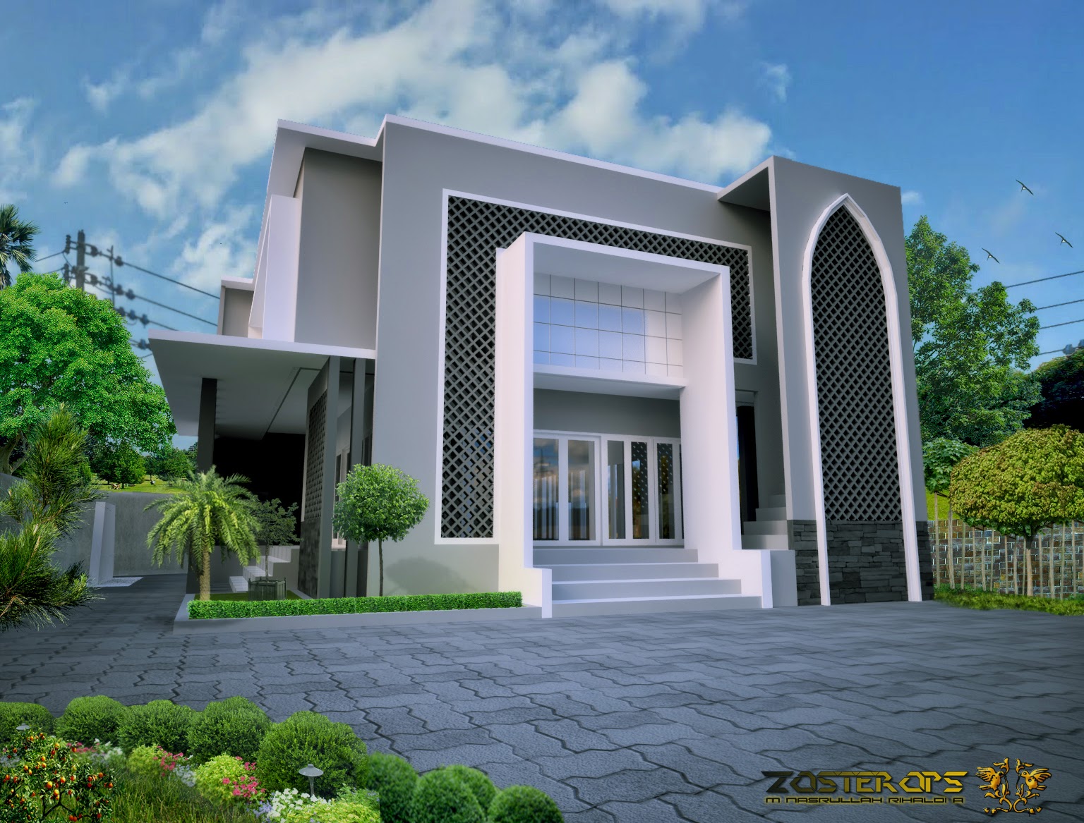 Rencana masjid minimalis  di SMAN 8 Cirebon DESAIN  
