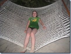 Ellen at Soggy Dollar hammock, White Bay