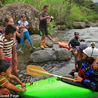 Columbia side of river dringing alchol locals, kayak whitewater Chris Baer WhereIsBaer.com