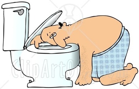 18281-Clipart-Illustration-Of-A-Sick-White-Man-Resting-His-Head-On-The-Toilet-Bowl-After-Puking