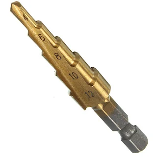 Step Drill Bit Titanium Coated Metric for Metal wood plastic steel 4-12mm hown - store