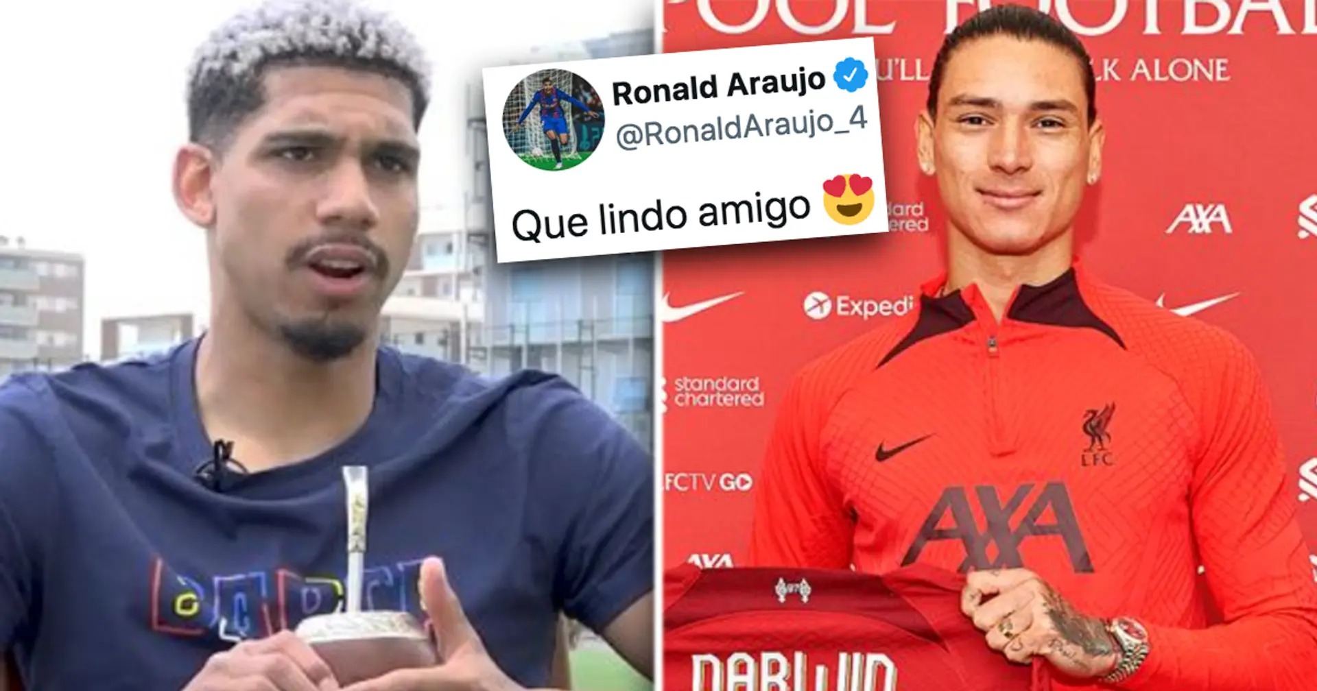 'You are an example': Araujo reacts as Darwin Nunez completes Liverpool move