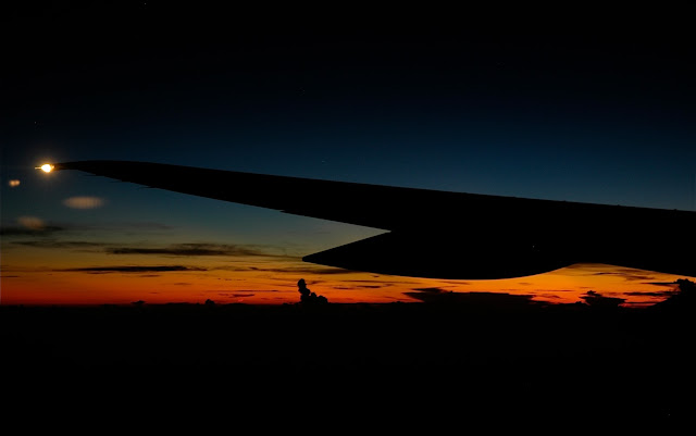 sunset from airplane