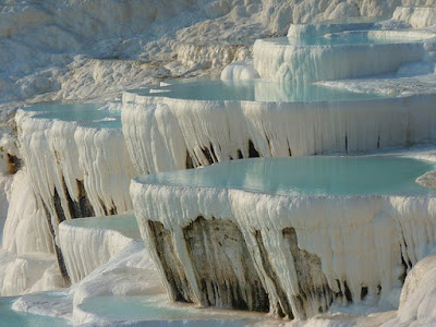 The cold-looking terraces at Pamukkale are anything but cold, they are formed from mineral-rich hot springs. Creationist geologists offer a better explanation for their age than uniformitarian geologists.