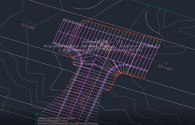 Intersection in corridor in Autodesk Civil 3D