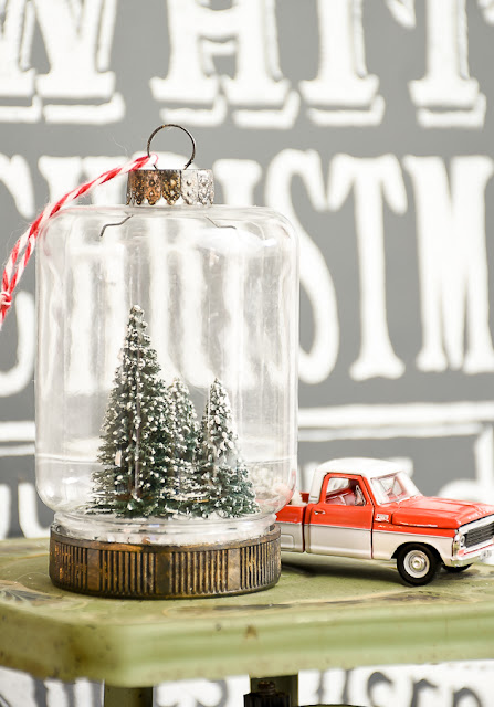 Bottle brush tree Dollar Tree mason jar ornament