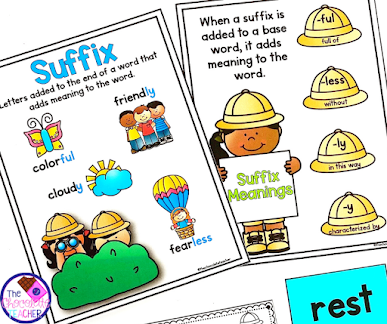 Use anchor charts like these when teaching prefixes will help your students begin to understand what a suffix is and how to use it.