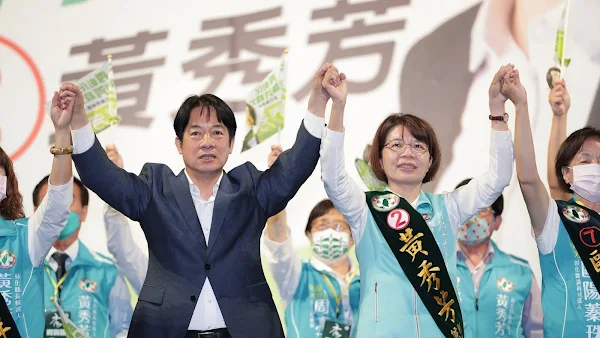 ▲民進黨彰化縣長候選人黃秀芳13日在溪湖鎮舉辦跨區造勢大會，副總統賴清德六度南下輔選，為黃秀芳拉抬氣勢。（記者林明佑翻攝）