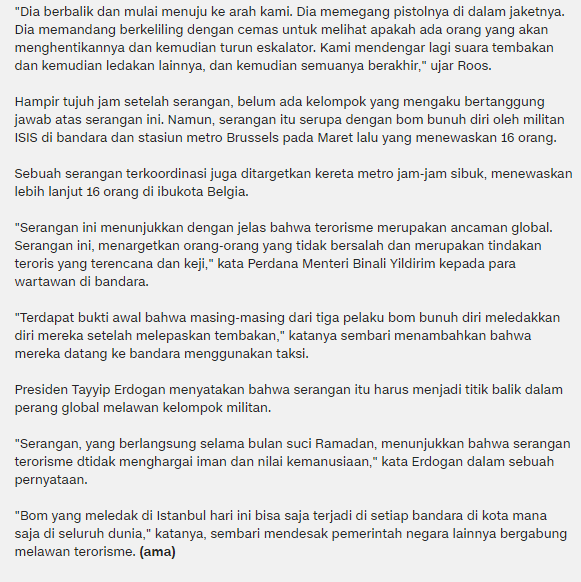 Telah Dilaporkan Jika Korban Yang Meninggal akibat Bom Turki Sudah Mencapai 36 Orang Sementara 250 Orang Lainnya Terluka.