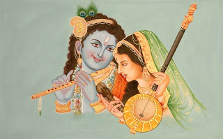 Mira Bai with Lord Krishna