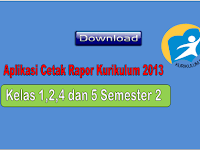 Aplikasi Excel cetak Rapor Kurikulum 2013 Kelas 1,2,4 dan 5 SD Semester 2