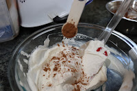 Mix whipped cream with chocolate