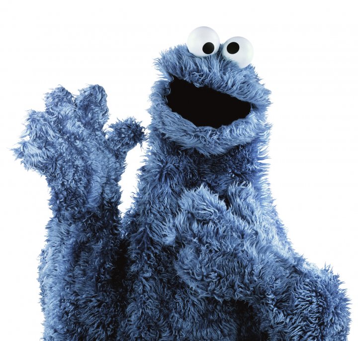 Cookie Monster is the furry blue monster with googly eyes whose favorite 