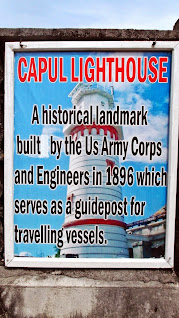 locally installed historical marker of the capul lighthouse