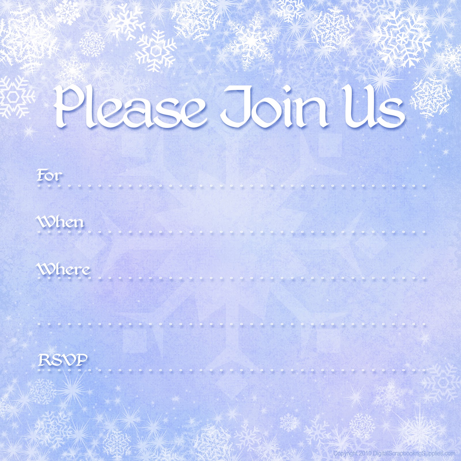 on the no-cost printable winter snowflake holiday invitation template ...