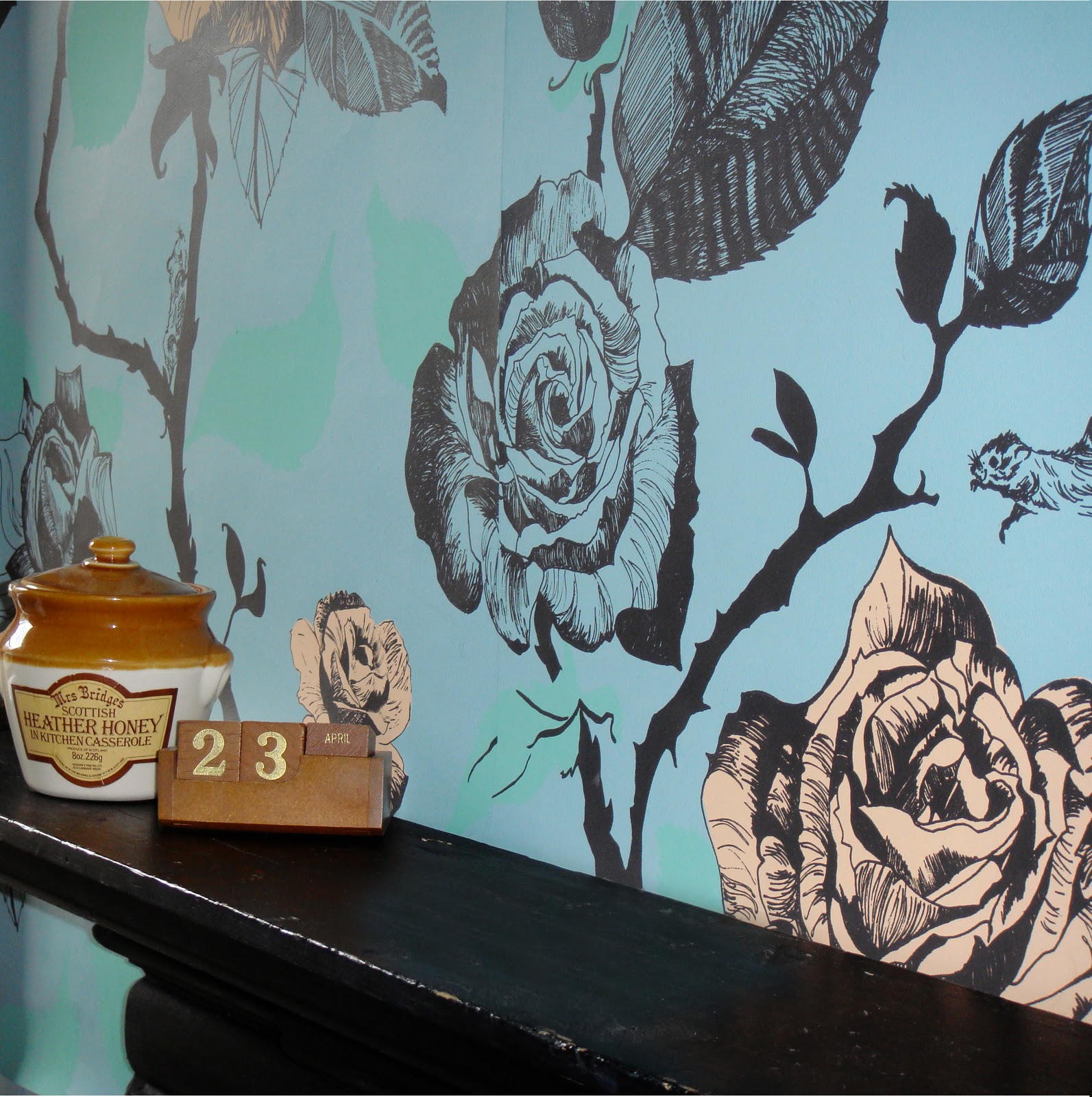Tae a Moose hand printed wallpaper by Lynsey Jean Henderson