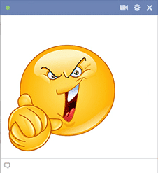 Facebook smiley evil laugh