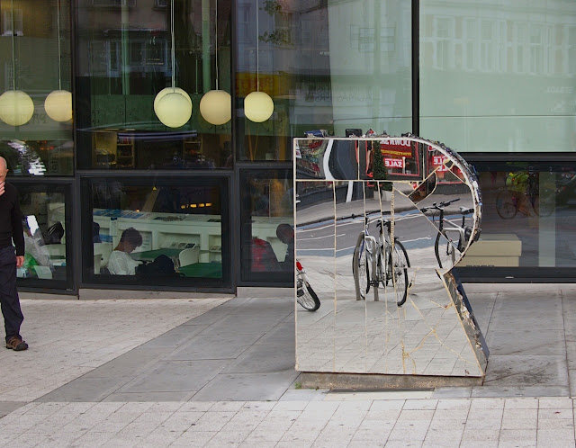 Clapham Library, plus Andrew Logan's mirrored R