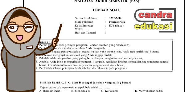 Soal UAS Penjaskes Kelas 9 Semester 1 Dan Kunci Jawaban