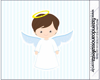 Cute Angel Boy Free Printable Candy Bar Labels.