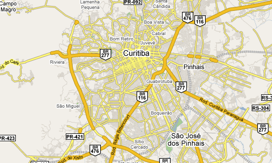 Brazil Curitiba Map